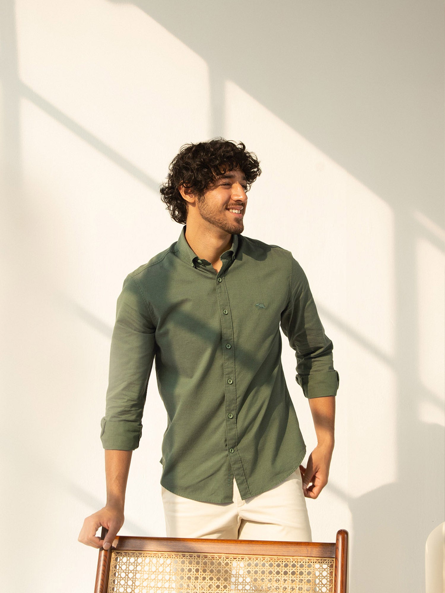 Amazon Twill Shirt | Olive Solid Shirt ...